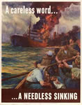 World War II Poster "A Careless Word...."